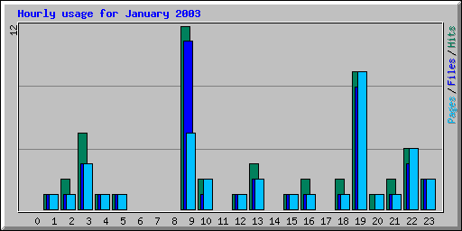 Hourly usage for January 2003