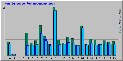 Hourly usage for November 2004