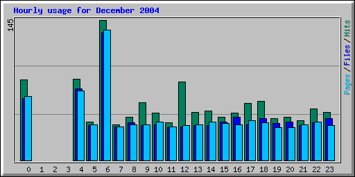 Hourly usage for December 2004