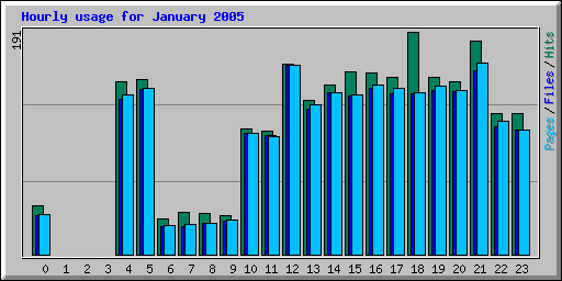 Hourly usage for January 2005