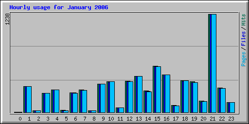 Hourly usage for January 2006