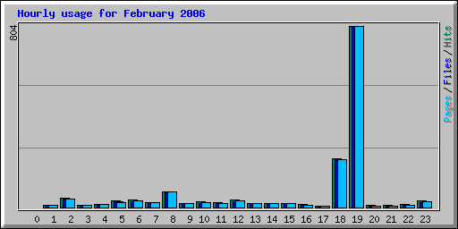 Hourly usage for February 2006