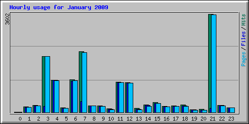 Hourly usage for January 2009